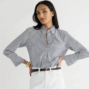 J. Crew Haberdashery Classic Fit Button Down Shirt in Charcoal Stripes